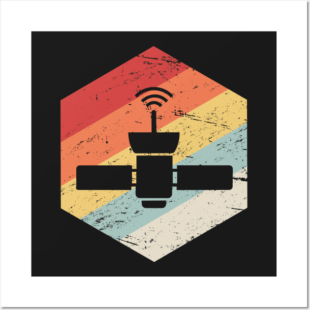 Retro Space Satellite Icon Wall Art by MeatMan